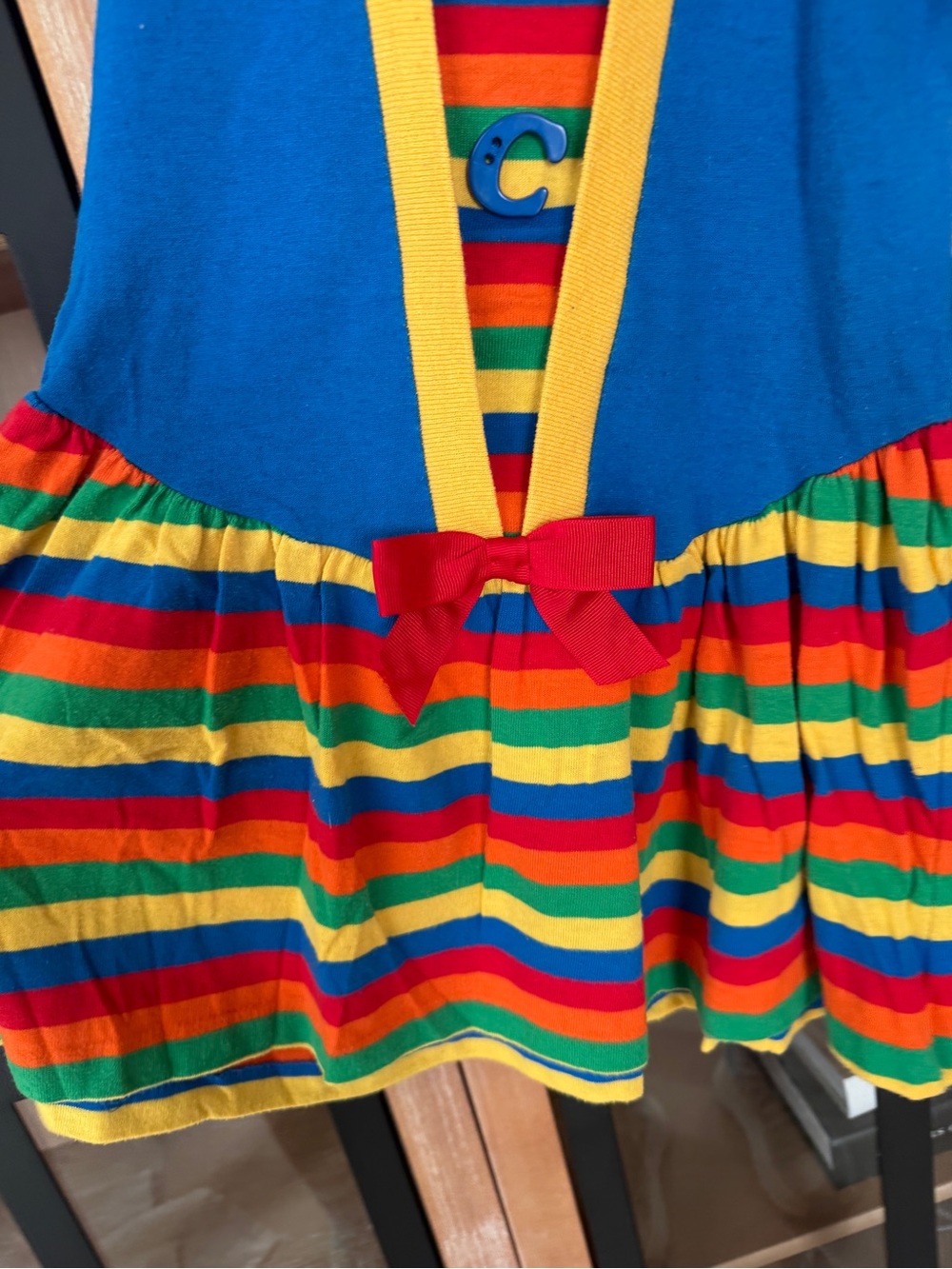 Vintage 90s ABCs rainbow dress buster brown toddler girl colorful short sleeve - Picture 5 of 6